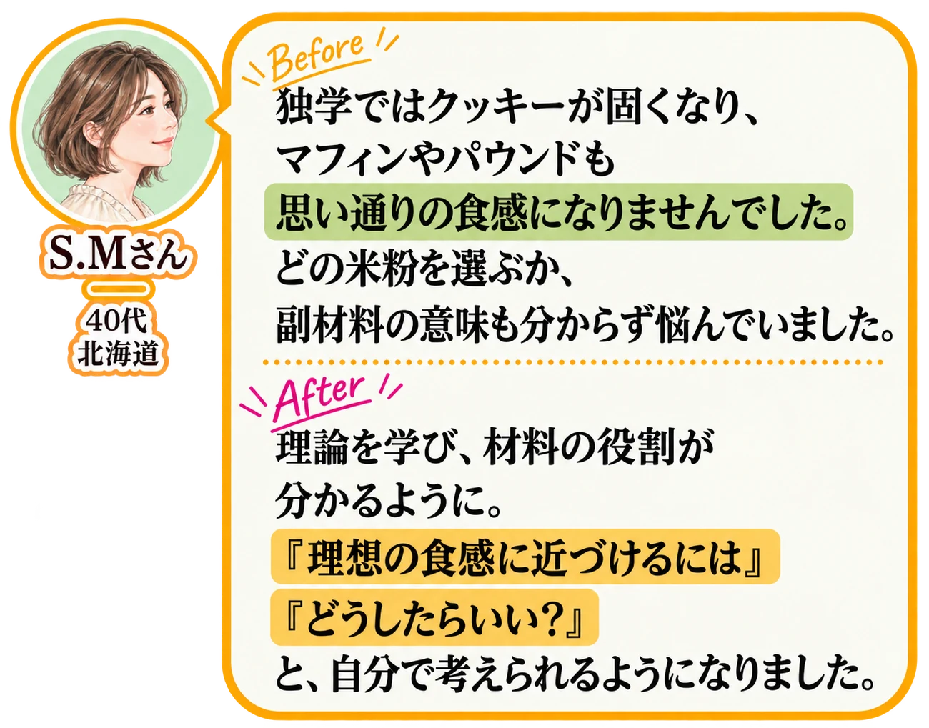 S.Mさん(40代・北海道)の受講前・受講後の声